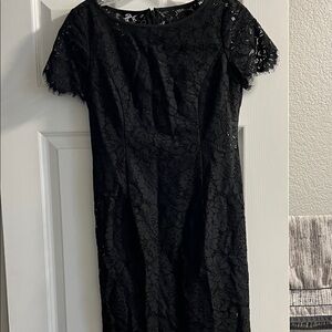 Ann Taylor Lace Black Dress Size 2P